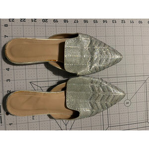 Women's Laura Lassance Silver Mules Size 7.5